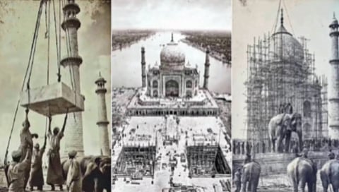 'AI' video of construction of Taj Mahal