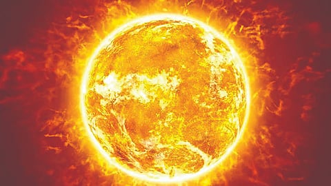 sun burning without oxygen