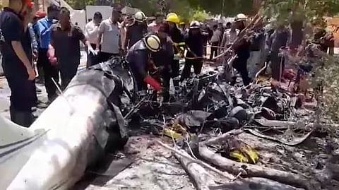 Aircraft crashes in Amreli