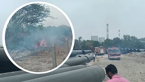 जळगावला भीषण आग : जुने भेल्याडमधील रॉ वॉटर प्लांटजवळ दुर्घटना