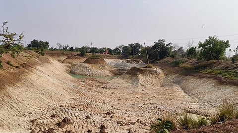 Illegal excavation for railway 