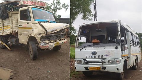 Tempo bus crash Sukhapuri Phata  Ambad 
