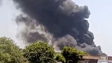 Screengrab of Ahmedabad Plane Crash video