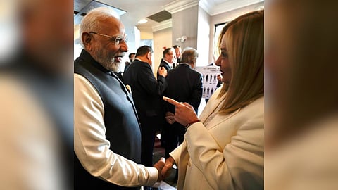 G7 Summit 2025, Narendra Modi, Georgia Meloni meeting