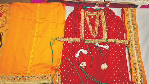Vitthal Rukmini Gold Dress |