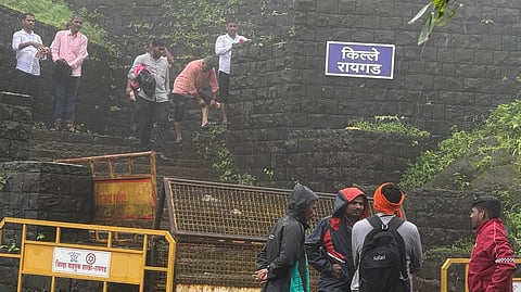 Raigad Fort stairway closed  