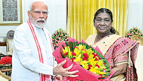 Prime Minister Narendra Modi and Home Minister Amit Shah met President Draupadi Murmu