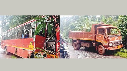 ST bus Eicher truck accident