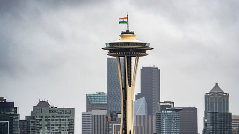 Seattle Space Needle - indian flag 