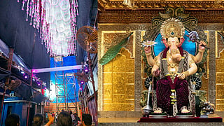 image of Lalbaugcha Raja decoration and lightning 
