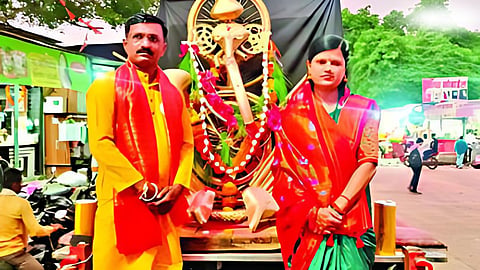 Ganesh Chaturthi : सायकलच्या सुट्या भागांपासून गणपती 