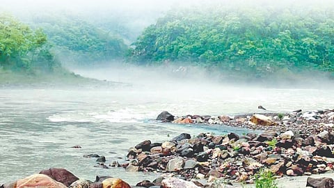 Ganga river drying 