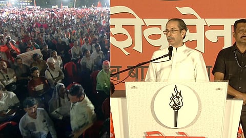 Dasara Melava 2025 : ‘बाळासाहेबांची भगवी शाल पांघरणाऱ्या गाढवाचं…', भरपावसात शिवतिर्थावर 'उद्धव'गर्जना; वाचा ठळक मुद्दे