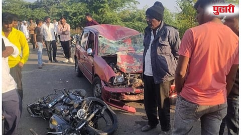 Nandurghat  car bike collision 