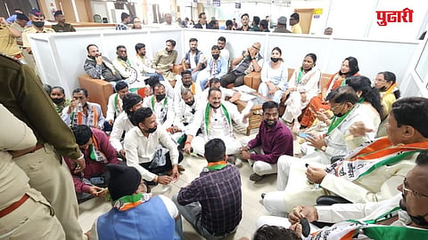 NCP protest on Nagpur Municipal Corporation 