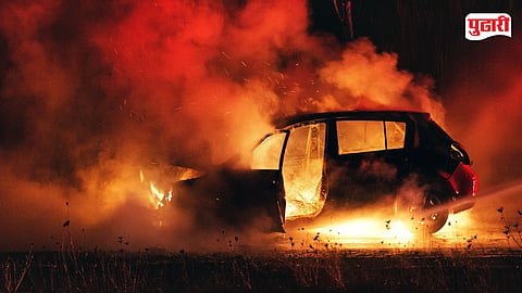 Thane Car Fire Incident