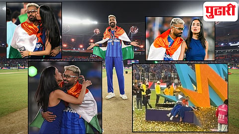 Hardik Pandya Mahika Sharma stadium viral video