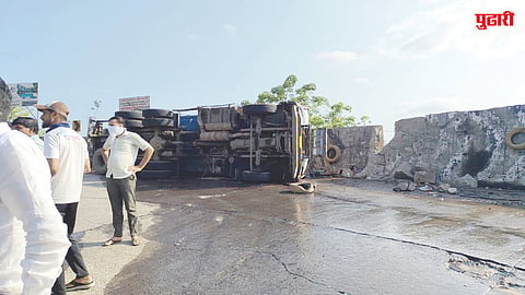 Diesel Tanker Overturns