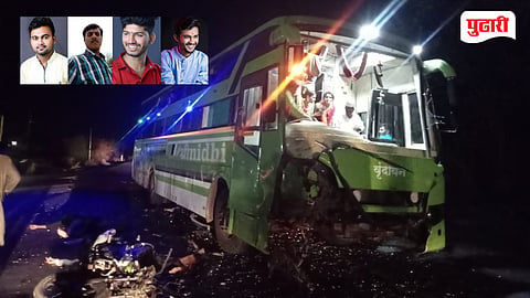 Parbhani accident | परभणी-पुणे ट्रॅव्हल्सची दुचाकीला भीषण धडक; मानवतचे ४ तरुण जागीच ठार