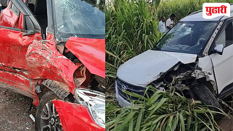 Kolhapur accident News | शिरोळ-नृसिंहवाडी मार्गावर दोन कारचा भीषण अपघात, वेळीच एअरबॅग उघडल्याने अनर्थ टळला 
