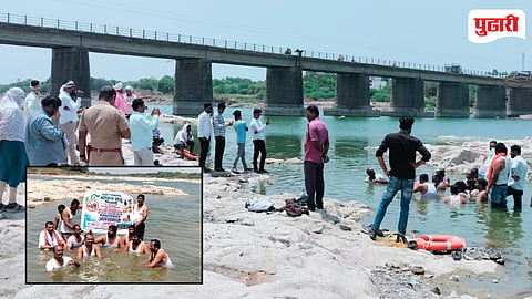 Paithan news | वाळू तस्करांना सहकार्य करणाऱ्या महसूल अधिकाऱ्यांवर कारवाई करा; पैठणमध्ये जलसमाधी आंदोलन....