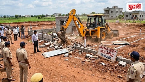 Haveli Illegal Plotting Land Demolished     