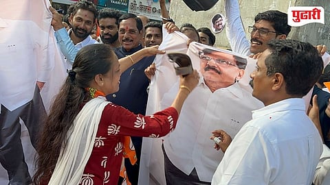 Shiv Sena Shinde Group Protest vs Sanjay Raut 
