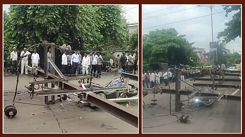 Dombivli News : काळ आला होता पण वेळ नव्हती! ठाकुर्लीत ४ खांबांसह ट्रान्सफॉर्मर कोसळला; दुचाकीस्वार थोडक्यात बचावला