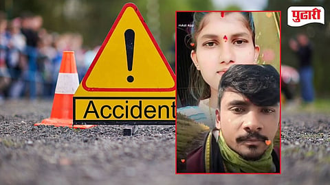  Sangola Jat Road Container Hits Bike