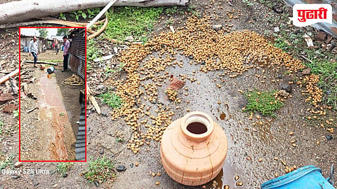 Nanded crime : किनवट पोलिसांची धडक कारवाई: सिंदगीत ३६ हजारांचे ६०० लिटर मोहफुलाचे रसायन जप्त; एकावर गुन्हा दाखल