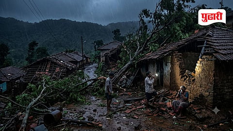 Sindhudurg storm news: मध्यरात्री निसर्गाचा कहर; चौकुळच्या म्हार्टवाडी-बेरडकीवर वादळाचा घाला