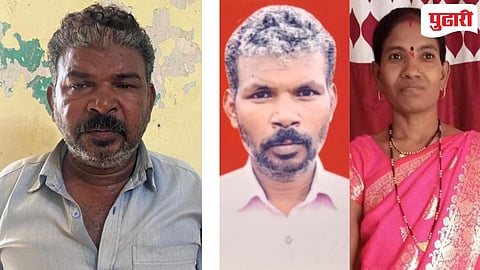 आरोपी शामराव केशव बावणे, मृत मृतक कुकसु केशव बावणे व जखमी योगिता बावणे
