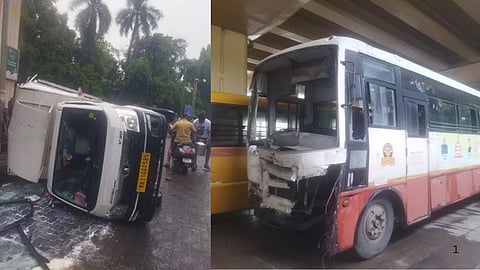Nagpur Bus Milk Truck Crash