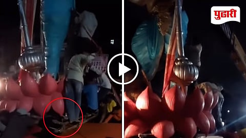 Mumbra Ganesh Idol Trolley Viral Video
