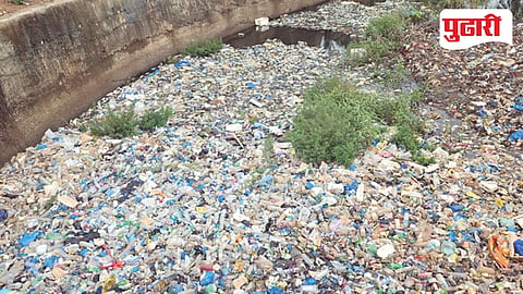 polluted river water