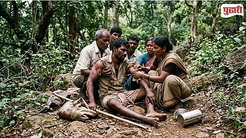 Chikhaldara Bear Attack Tribal Laborer Injured