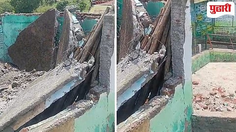  केज तालुक्यातील वस्तीशाळेचे छत कोसळले! 