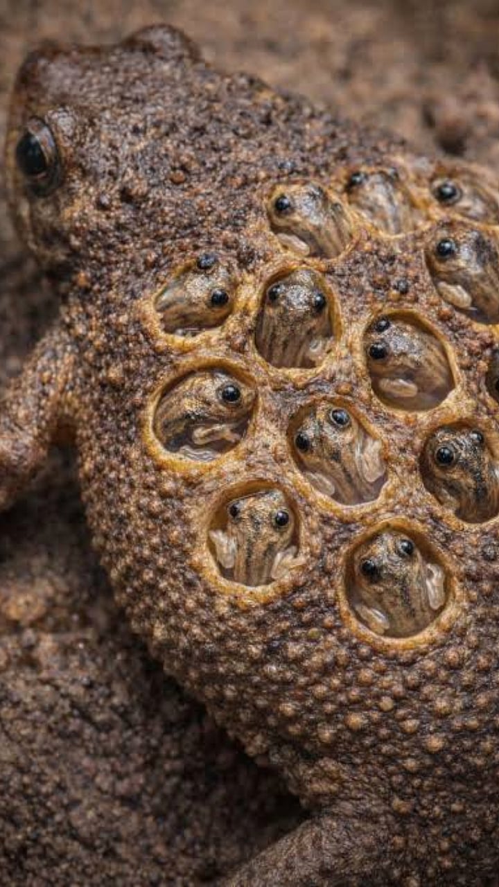 Surinam Frog: निसर्गाचा विचित्र प्रयोग... पोटातून नाही तर पाठीतून जन्माला येणारा बेडूक