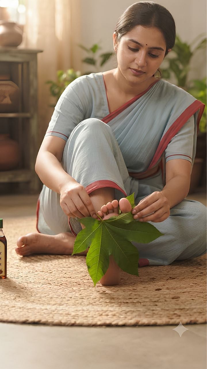 Castor leaf on feet soles benefits|तळपायाला एरंडाचे पान बांधण्याचे जबरदस्त फायदे