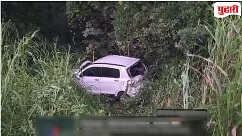 Kalyan Accident | कल्याणच्या गांधारी रिंग रोडवर भरधाव कार हवेत उडून थेट शेतात! 