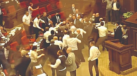 Armenia Parliament MPs Clash | 