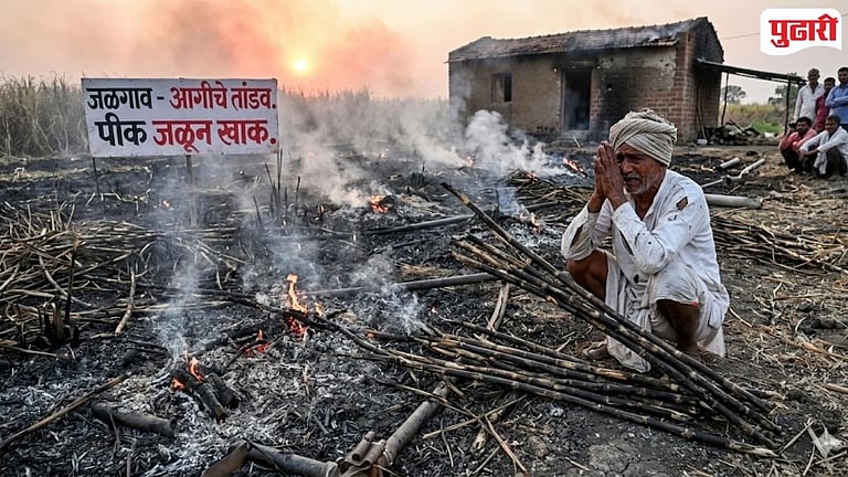 Jalgaon Fire जळगाव जिल्ह्यात आगीचे 'तांडव'; लाखोंचे पीक जळून खाक ...