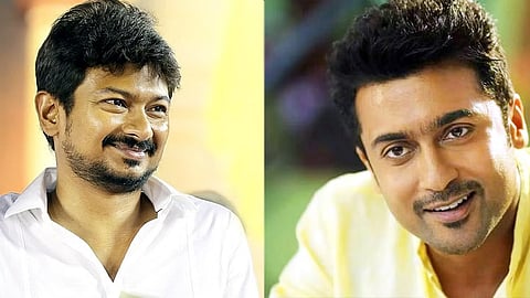 உதயநிதி ஸ்டாலின் - நடிகர் சூர்யா 