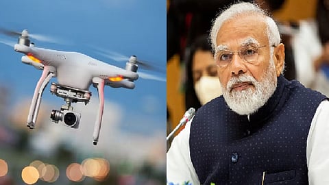 pm modi, drone