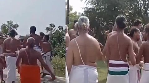 காஞ்சிபுரம் வரதராஜ பெருமாள் கோவிலில் வடகலை - தென்கலை மோதல்