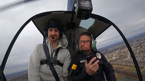 youtuber with cop
