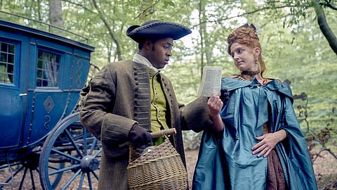 Okoronkwo as Rasselas and Louisa Harland as Nell Jackson in Renegade Nell