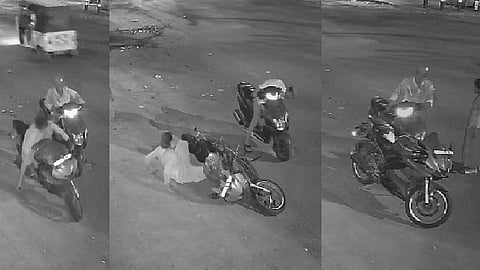 பெண் தோழியுடன் பைக் திருடும் இளைஞர் 