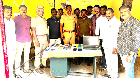 Accused with police