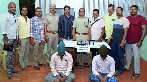 Accused with police